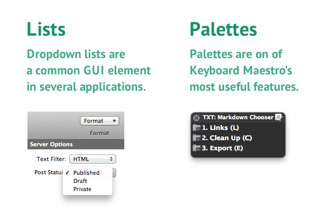 Lists vs. Palettes